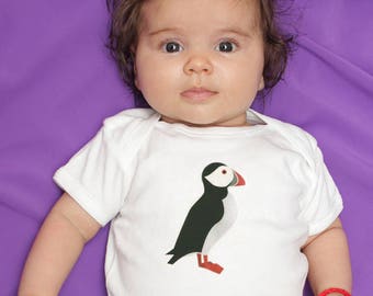 Puffin baby clothes, Puffin baby bodysuit, puffin baby onesie, puffin baby shower gift