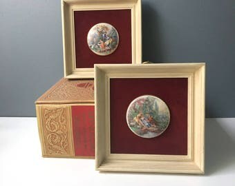 Sungott Art Studios romantic art - framed pair - 1950s decor