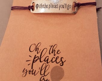 Oh The Places You'll go Bracelet: Travel Bracelet, Graduation, Friendship Bracelet, Best Friend, Places You'll Go