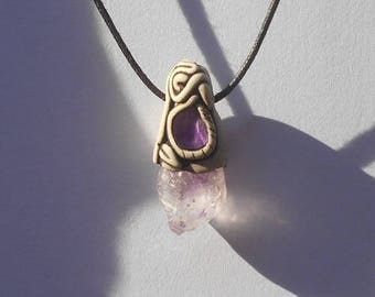 Darling Amethyst point pendant / amethyst crystal / faceted amethyst / purple shades / PROTECTION CRYSTAL / pendant / jewelry / khayanite