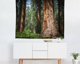 Redwood Forest Tapestry, Tree Wall Tapestry, Forest Wall Art, California Redwoods Wall Tapestry, Sequoia Trees, Sierra Nevada Mountains