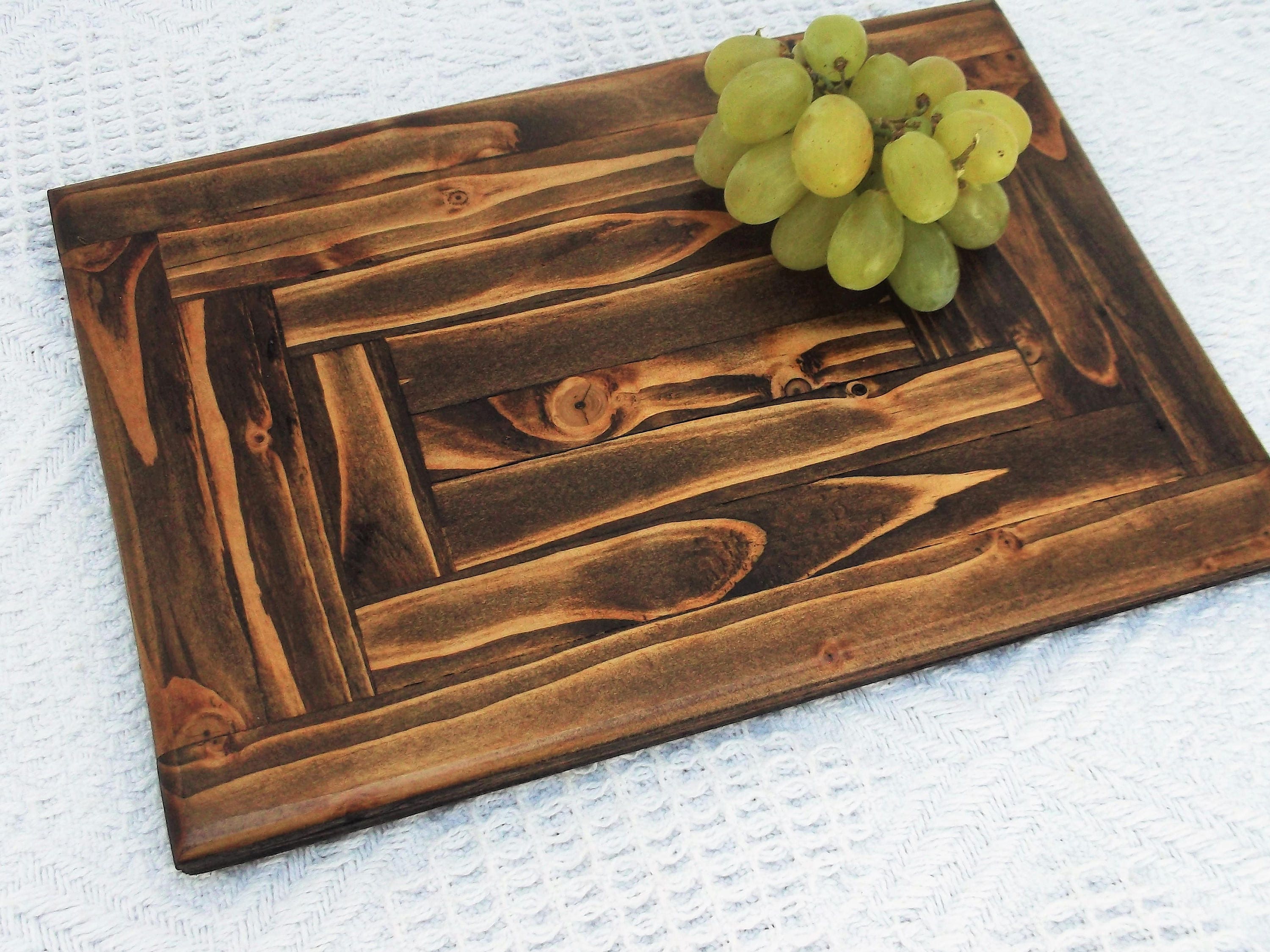 Rustic Wood Serving Platter Wooden Serving Board for Cheese