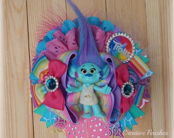 Trolls Hair Bow, Trolls Birthday Party, Harper Bows, Over the Top Hair Bows, Trolls Hair
