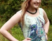Boho wedding dress Alternative wedding dress Bohemian dress in teal, emerald green, mint and copper Fairy wedding dress Silk felted dress