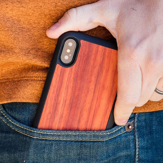 Wood iPhone X Case Real Wooden iPhone X Case Rosewood Case