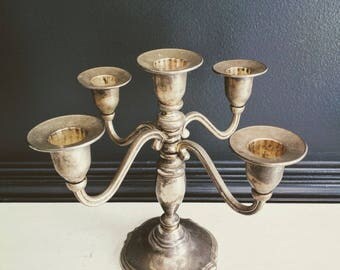 Vintage Silverplate Candelabra, Wedding Decor, Home Decor, Dining Room Decor, Candleholder