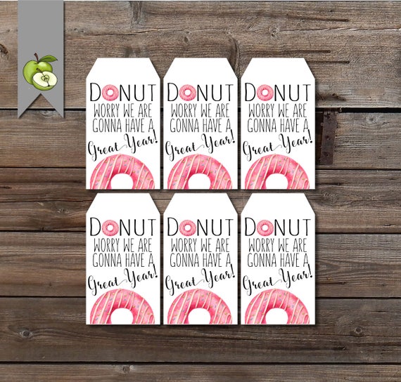 donut gift tag back to school tag new class tag donut