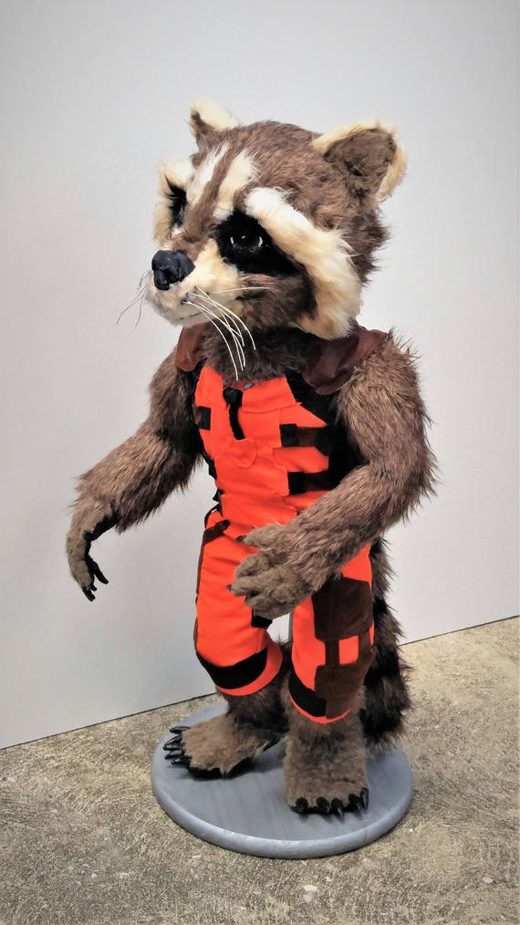 life size rocket raccoon statue