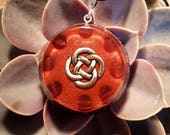 Carnelian Orgone Pendant - Celtic Knot - Spiritual Jewellery - Sacral Chakra Energy - Healing Crystal Pendant - Spiritual New Age -Large