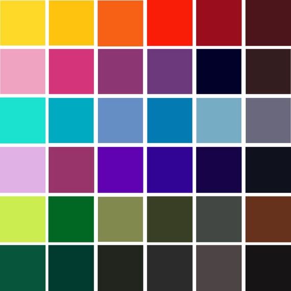 Color swatches for skirts and some dresses