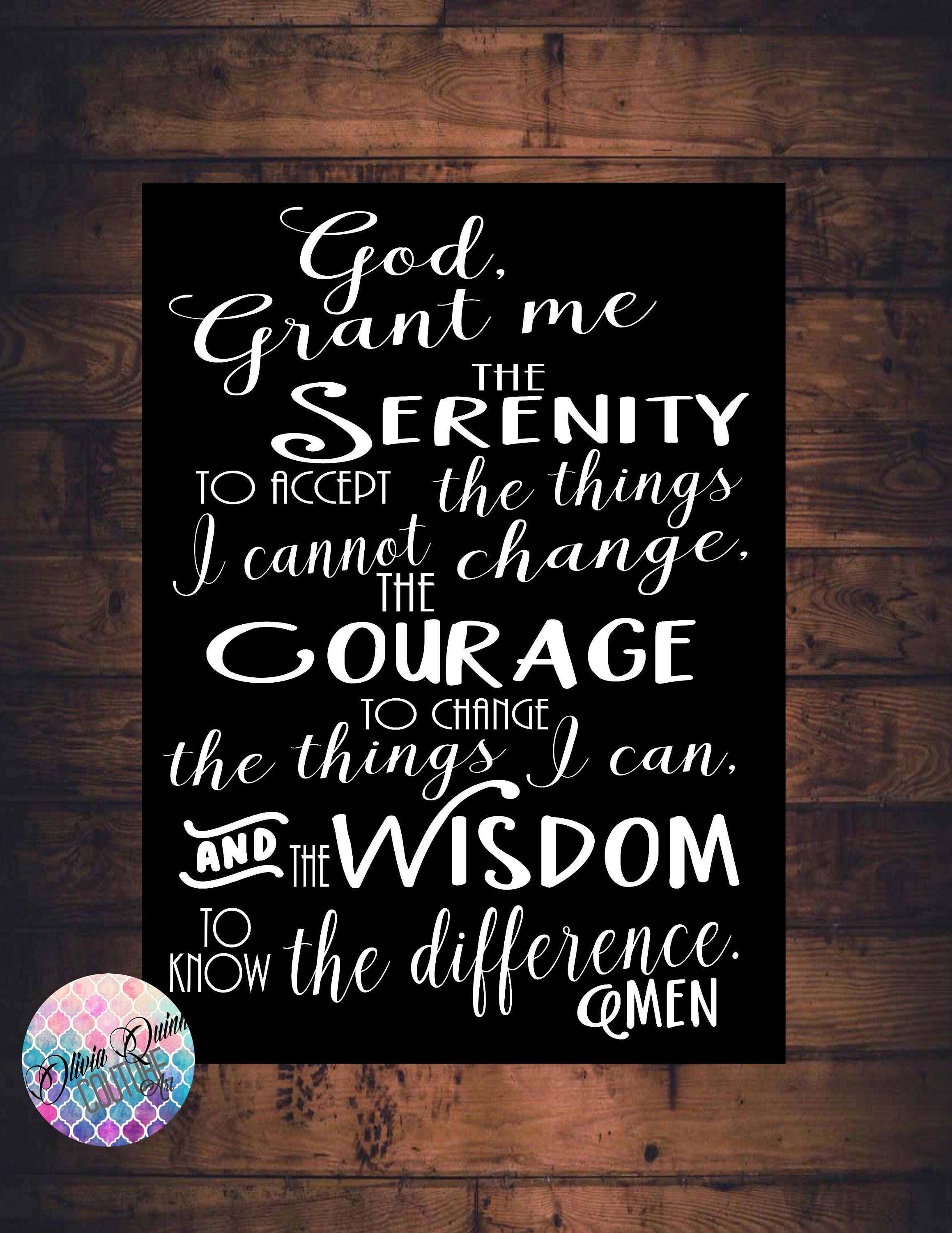 SERENITY PRAYER Sign MOTHER'S Day Religious Wall Art Print