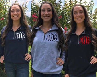 Monogram Pullover - Monogram Fleece - Monogram Quarter Zip - Fleece Pullover - Quarter Zip Pullover - Monogrammed Pullover - Monogram Jacket