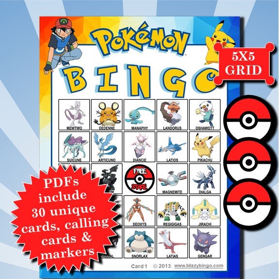 PokÉmon 5x5 Bingo Printable Pdfs Contain Everything You Need