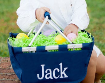 Mini Market Tote, Navy Blue Mini Market Tote, Monogrammed Market Tote, Tote for Shopping,  Baby Showers, Wedding Showers