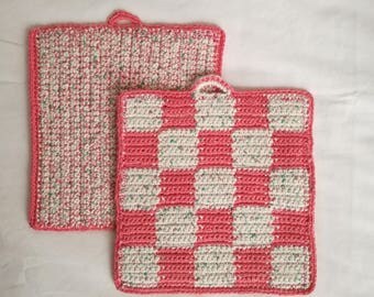 Kitchen pot holder | pink check
