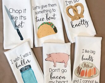 Funny Kitchen Towels - Kitchen Decor - Hostess Gift - Dish Towels - Housewarming Gift - Gift For Mom - Wedding Shower Gift - Hand Towel