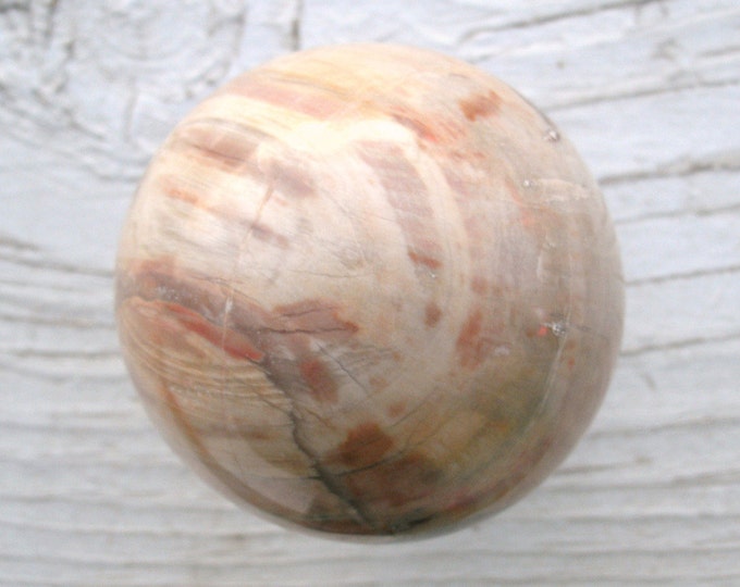 Petrified Wood Sphere, polished, 135g, 4.76 oz , metaphysical, display specimen, home decor, beautiful graining, crystal healing, meditation