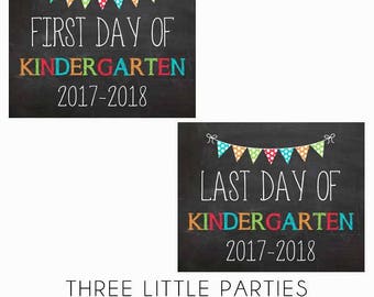 First Day of School Sign AND Last Day of School Sign, INSTANT DOWNLOAD Boy First Day of Kindergarten Sign 8x10, Girl Back to School Sign