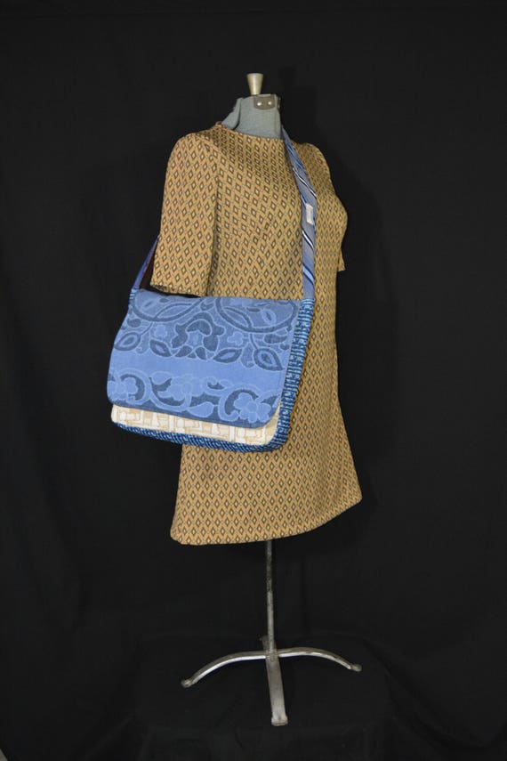 Upcycled messenger laptop or diaper bag made in USA with