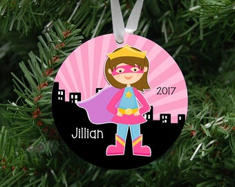 superhero personalized ornament