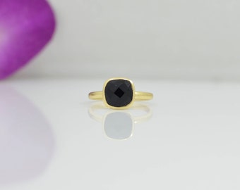 Gold Black Onyx Rings, Black Onyx Gold Rings, Gold Rings Black Onyx, Square Black Onyx Gold Rings, Black Gemstone Rings, Black Stone Rings