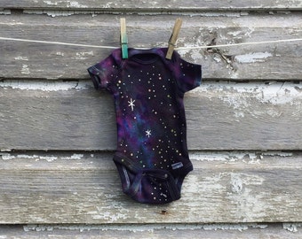 Lavender Blue Galaxy dyed Newborn Onesie READY TO SHIP