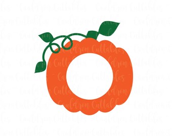 Pumpkin Monogram Frame SVG File - Pumpkin Clipart - Halloween DXF EPS Png Cut File - Diecut Machine Digital File - Instant Download