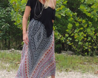 Geometric Print Maxi Skirt