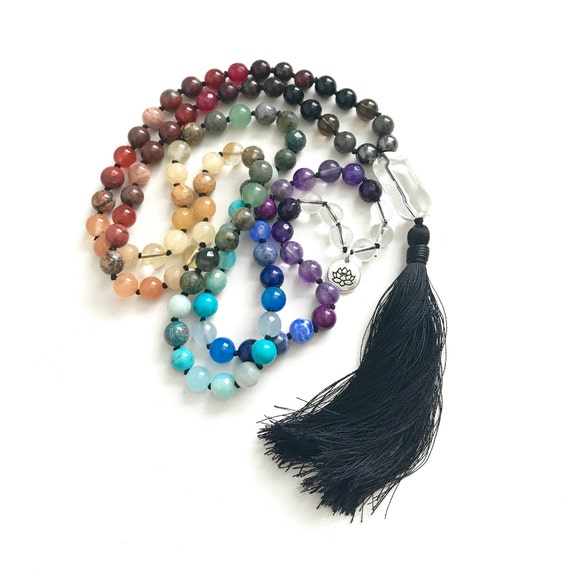 Mala Beads To Balance The Chakras, Chakra Healing Mala Necklace, Mala ...