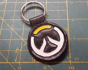 Overwatch keychain tag - leather keyring