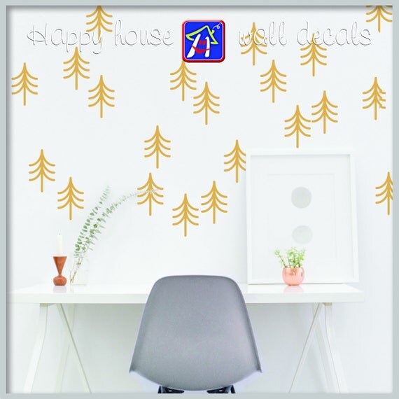 Forest tree wall decal Forest wall stickers Tree vinyl