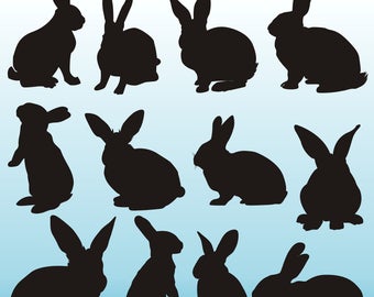 Silhouette rabbit | Etsy
