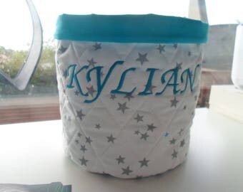 Custom quilted fabric baskets.