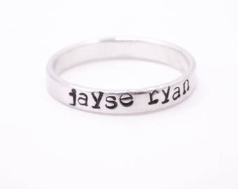 Personalized stacking rings – Stacking rings names – Rings with names - Birthstone – Mothers ring - Engraved stacking rings – Dainty ring