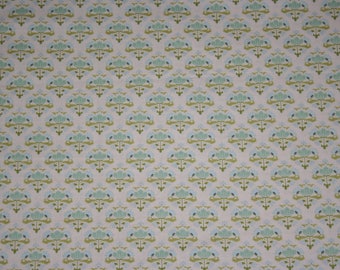 Tilda fabric, teal and green. Tilda cotton fabric. Sold by the metre.