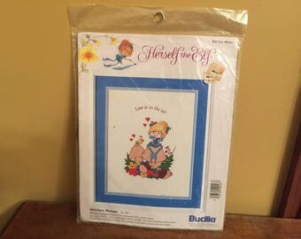 Vintage Bucilla Herself the Elf Stitchery Picture/Vintage Herself the Elf Needlepoint