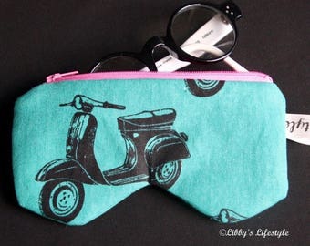 Vespa Scooters Glasses case. Handmade.