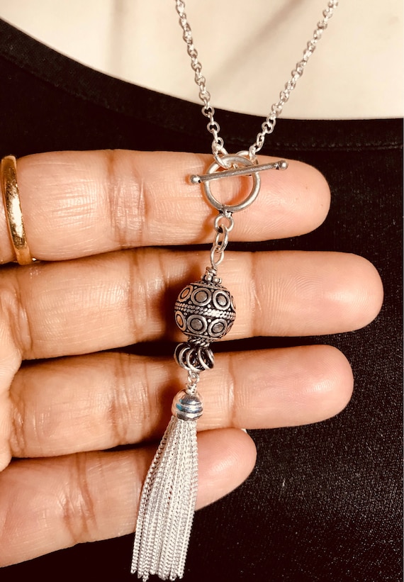 Balinese Necklace Bali Necklace 925 Sterling Silver Tassel
