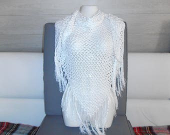 shawl or scarf / white "Tena" all cotton.