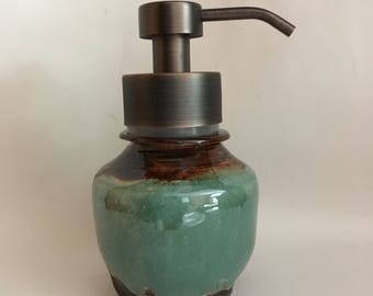 Foaming Soap Dispenser, ceramic soap dispenser, ceramic foamer, metal foam soap pump, pottery foamer, foam soap bottle
