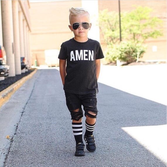 Black Distressed Shorts // Boys Skinny Ripped Shorts // Trendy