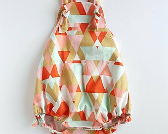 RUFFLE SUN ROMPER Gold Pink Blue Sunsuit Trendy Baby Wear Pink Gold Girls Photos Newborn- 2t Cute Bubble Bottom Tie Knot Strap Easy Onepiece