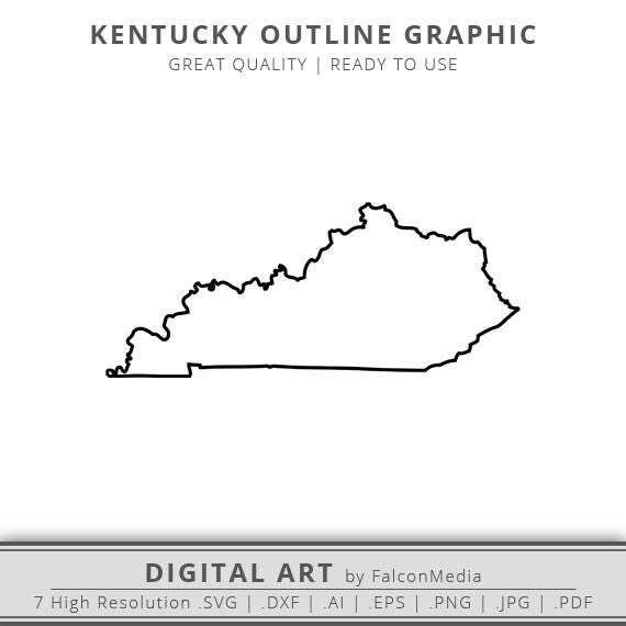 Kentucky State Outline Silhouette Graphic Kentucky