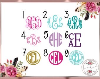 99 CENT 2" Monogram Car Decal - Monogram Decal - Sale Decals - Monogram Decals - Bow Decal - Flash Sale - 2" Car Decals - 2" Monograms
