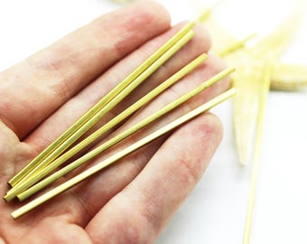 20 Pcs 2x2x80mm Raw Brass Long Tube Beads, Tubes, Square Tube Beads, Laiton perles