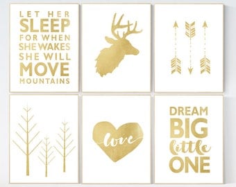 Gold nursery decor | Etsy