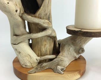 Driftwood candle/T light holder