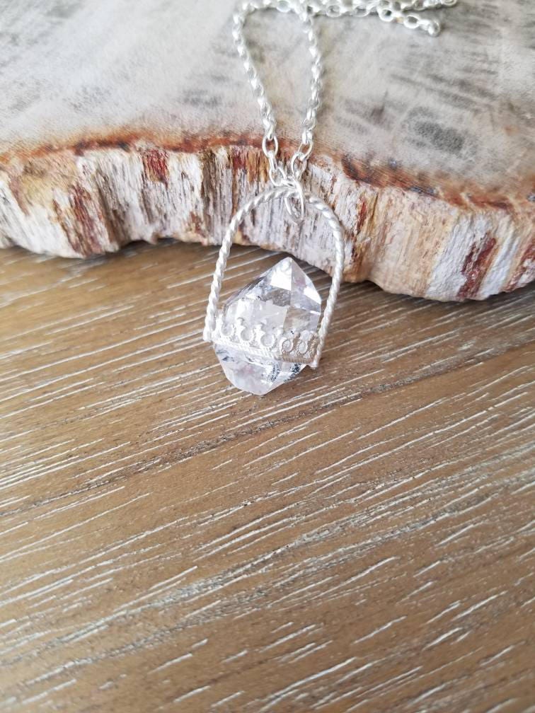 Hand crafted herkimer diamond pendant