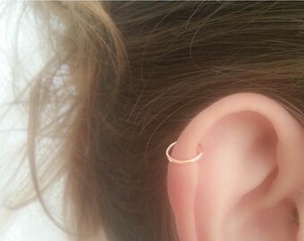 SALE - Tiny Helix Ring Gold - Simple Helix Ring - Simple Helix Jewelry - Tiny Helix Hoop - Dainty Helix - Delicate Helix