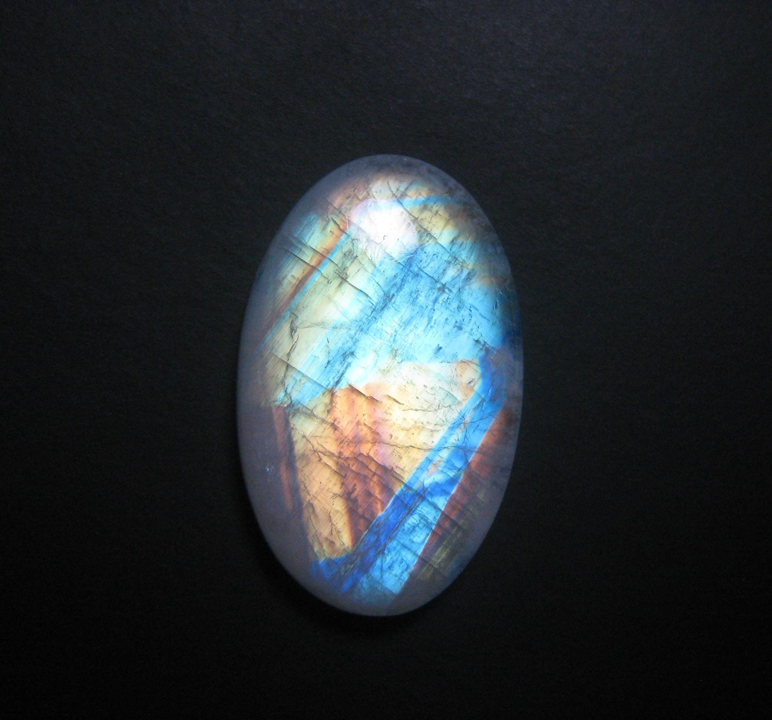 Natural Rainbow Moonstone cabochon Oval shape loose semi precious